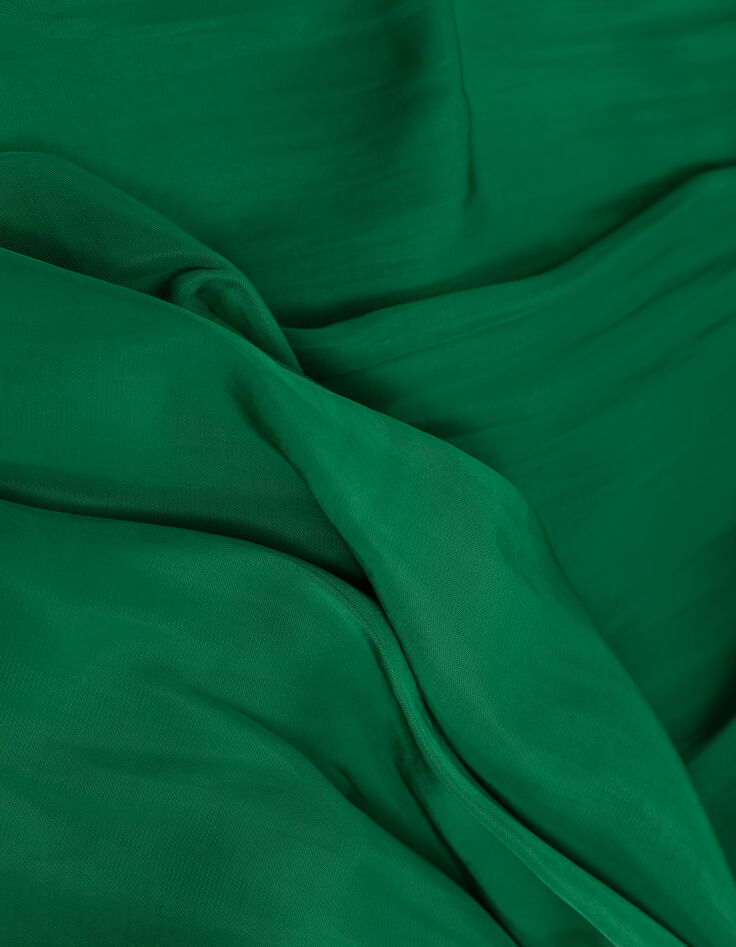 Robe vert pré froissée clous à la taille Femme-10