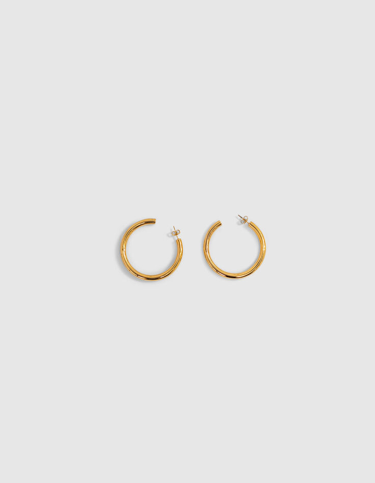Boucles d'oreille créoles doré femme-5