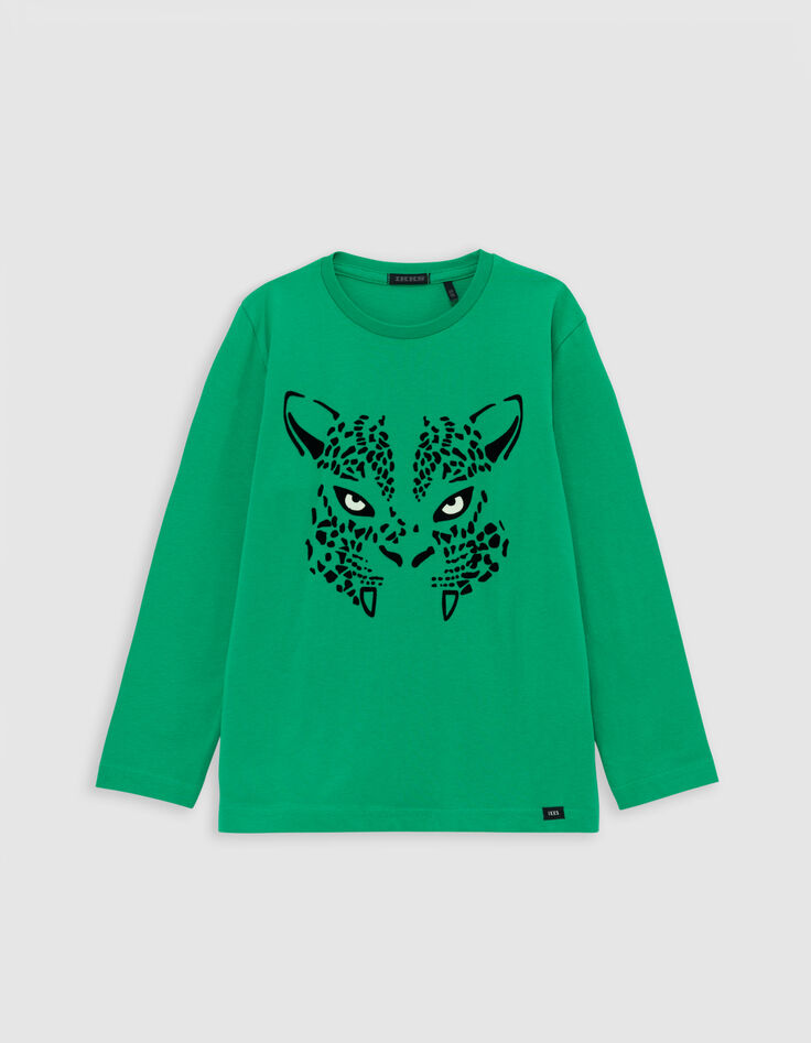 Jungen-T-Shirt aus Phosphor-Biowolle mit Leoaugen, Jungen-3 Jungen-T-Shirt aus Phosphor-Biowolle mit Leoaugen, Jungen-3