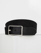 Ceinture noire en cuir nubuck Homme-2
