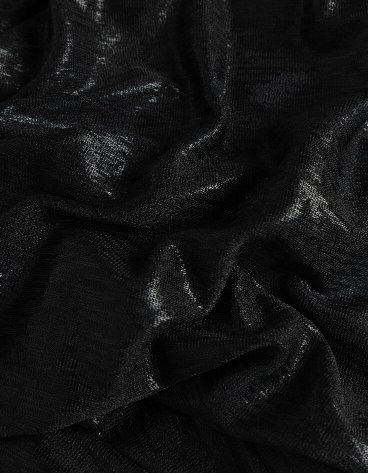Women’s black lamé wrapover T-shirt-4