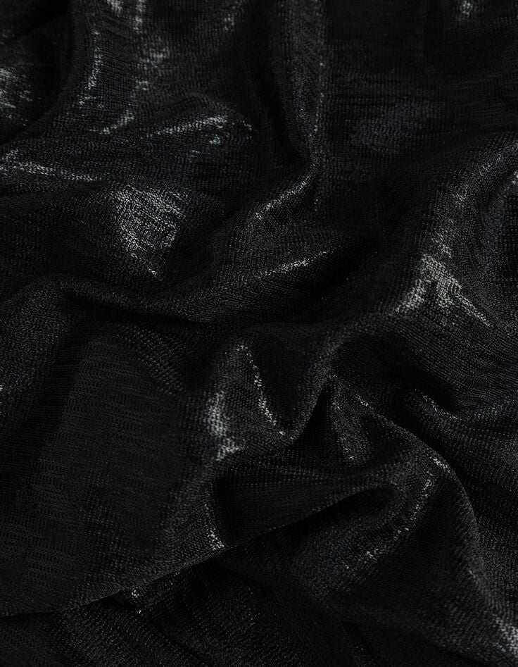 Women’s black lamé wrapover T-shirt-4 Women’s black lamé wrapover T-shirt-4