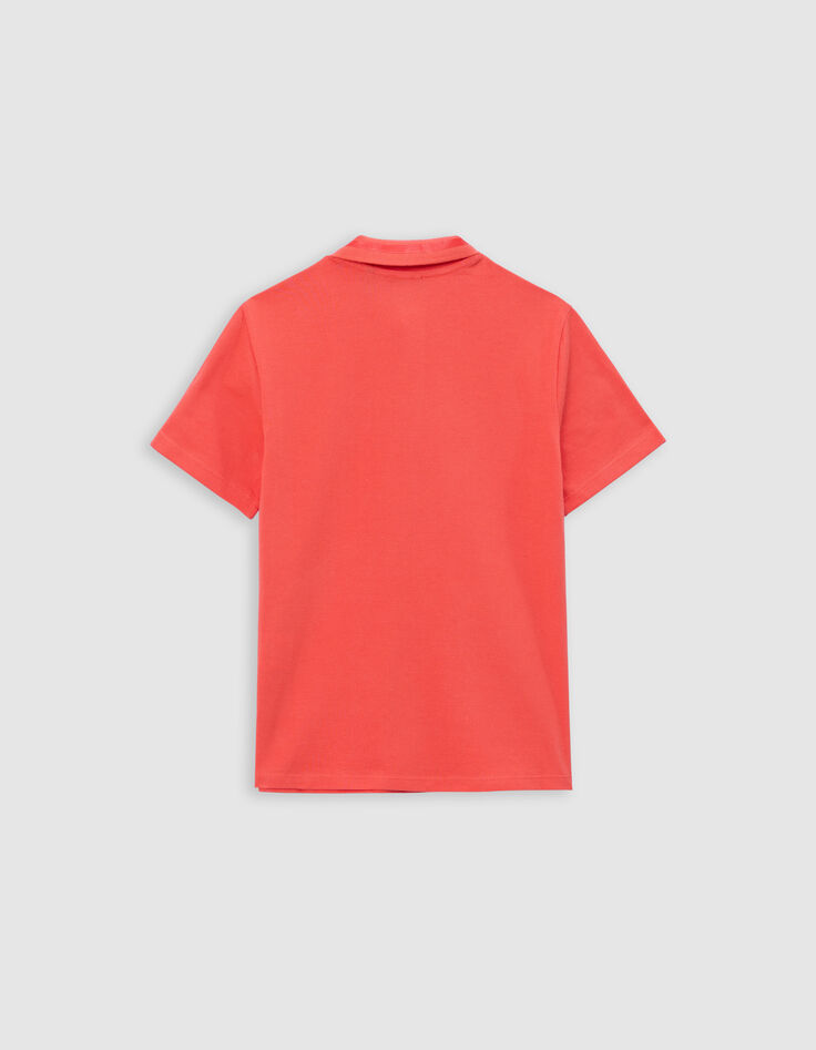 Rotes Jungen-Poloshirt, Gummistreifen am Kragen-5