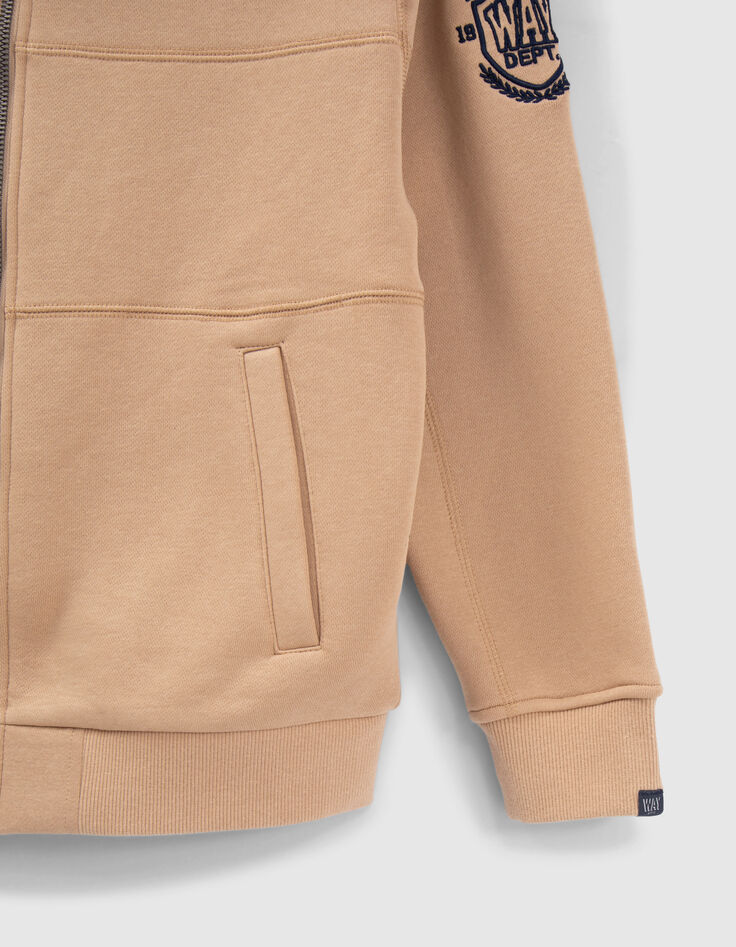 Boys&rsquo; beige cardigan with placed seaming-4