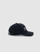 Men's embroidered corduroy navy cap-4