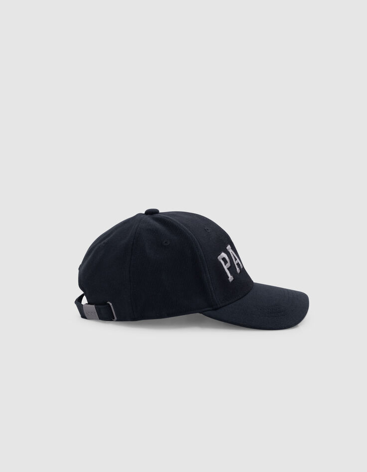 Men's embroidered corduroy navy cap-4