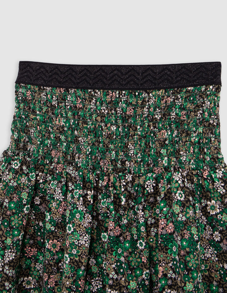 Khaki rok LENZING™ ECOVERO™ bloemenprint meisje-3 Khaki rok LENZING™ ECOVERO™ bloemenprint meisje-3