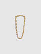 Collier doré en grosse maille femme-1
