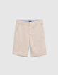 Bermuda de costume cérémonie beige garçon-1