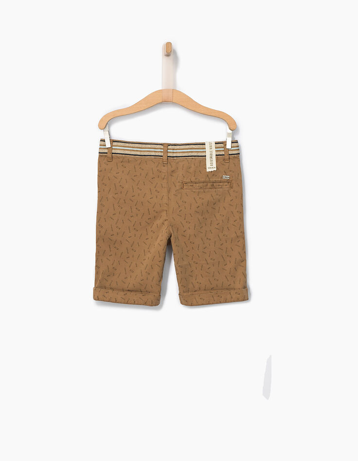 Bermuda chino camel à imprimé skates garçon-3
