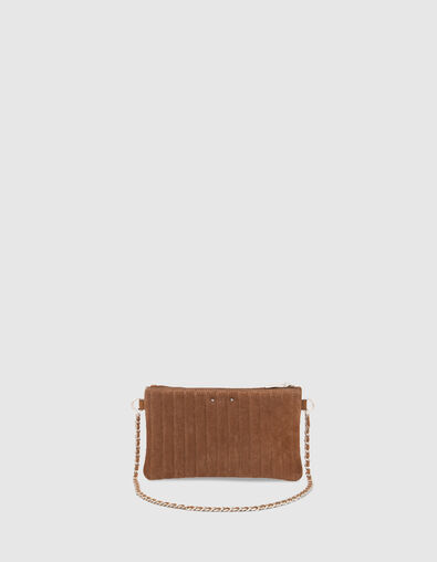 The 111 pouch in sand suede cowhide leather for women - IKKS