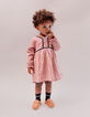 Rosa Kleid Biowolle Blümchen faux-uni Baby Mädchen-1