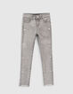 Grijze skinny jeans met grafische sjaal meisjes-2