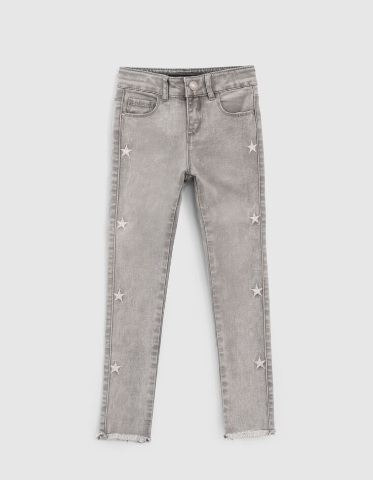 Grijze skinny jeans met grafische sjaal meisjes-2