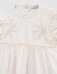 Ecru Kleid mit Stick, Windelhöschen, Babymädchen-3