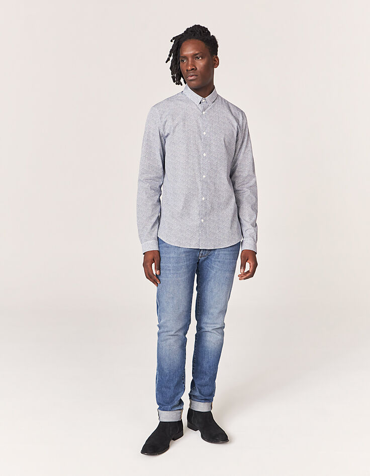 Camisa SLIM índigo mini-anclas Hombre-6