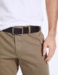 Cinturón chocolate de cuero Hombre-4