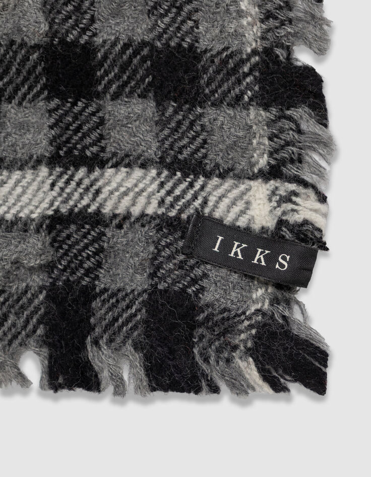 Women’s grey check square scarf-2