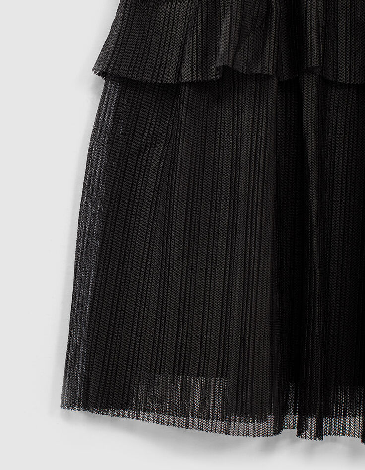 Tutu-jurk ecru en zwart twee materialen borduursel tekst-4