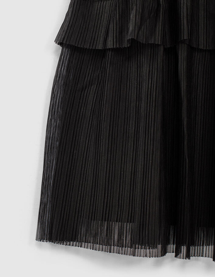 Tutu-jurk ecru en zwart twee materialen borduursel tekst - IKKS