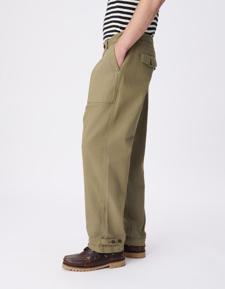 Pantalon charpentier kaki coton bio Homme-6