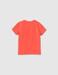 Oranje T-shirt opdruk tijger biokatoen babyjongens -3