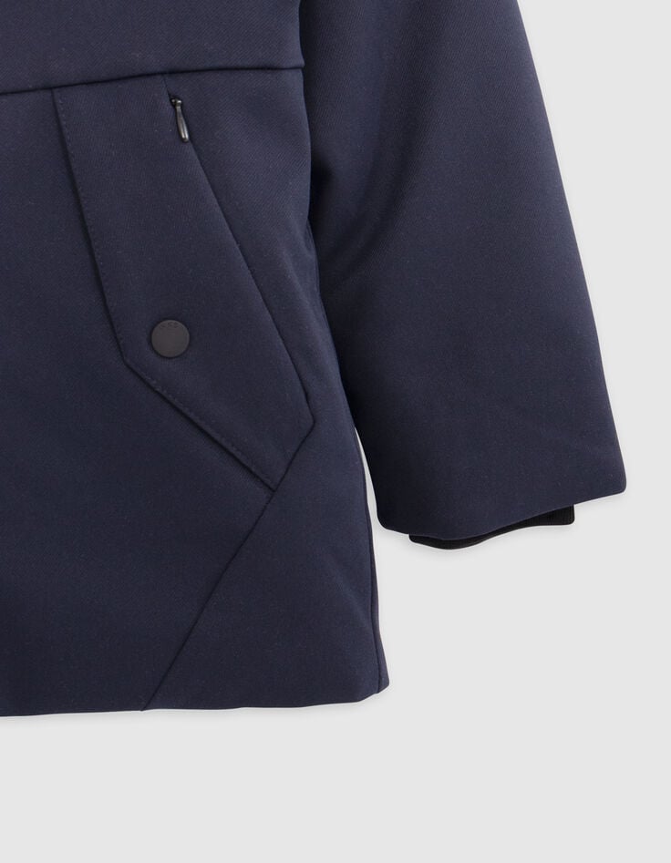 Parka 2-en-1 marine doudoune motif jacquard garçon-4