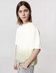 White T-shirt organic cotton deep dye message boy-1