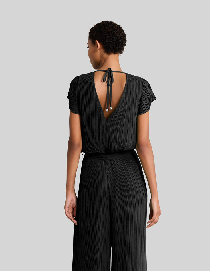 Women’s black pleated jumpsuit-5