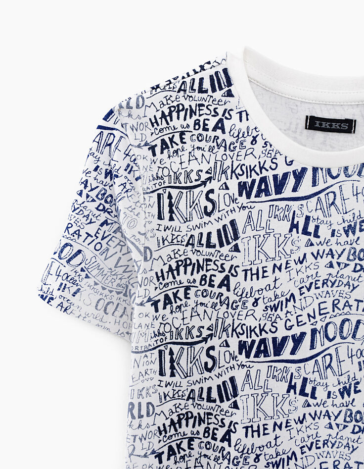 Boys' off-white all-over letters T-shirt-2