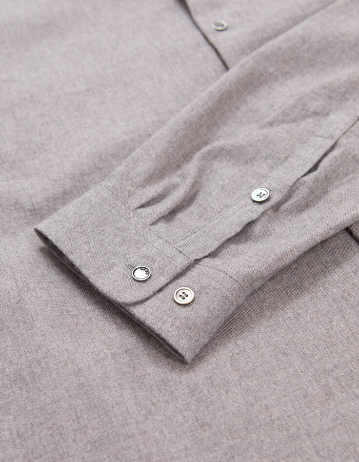 Men's mink-coloured flannel REGULAR shirt-3