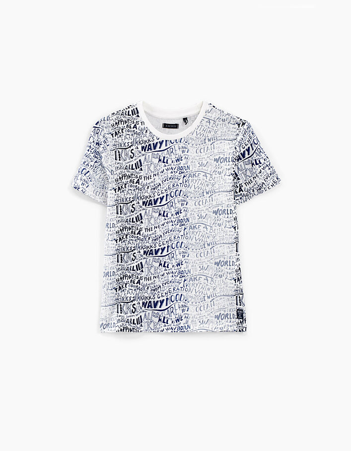 Boys' off-white all-over letters T-shirt - IKKS