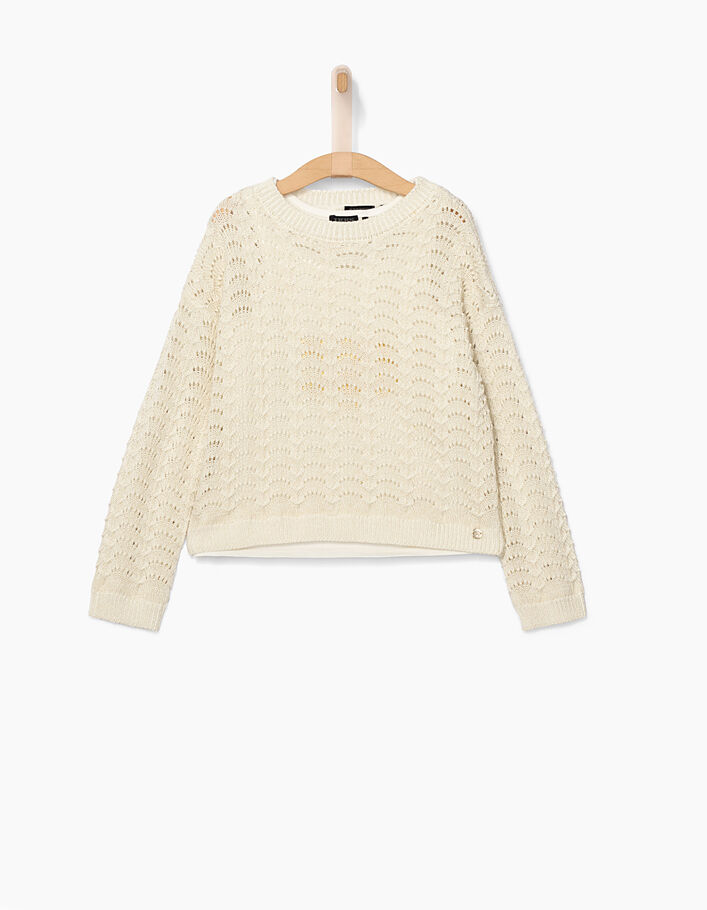 Girls’ off-white 2-in-1 sweater with vest top - IKKS