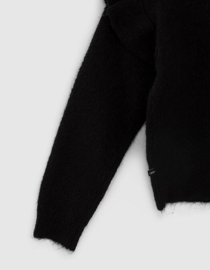 Cardigan noir tricot &agrave; volants fille-6