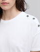 White women's t-shirt with jewel on the shoulder-3