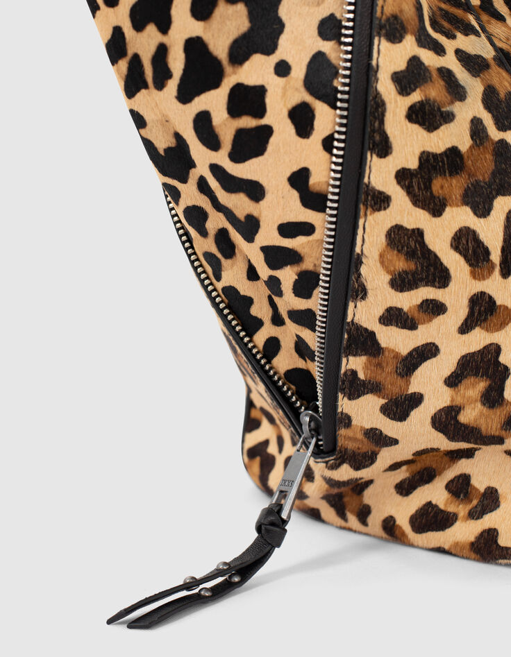 Leren shopper DE 1440 LEOPARD visgraatdoorstikking dames-6