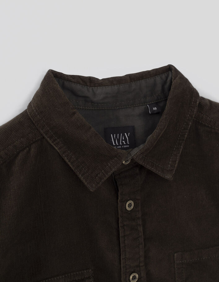 Chemise kaki velours milleraies garçon-3