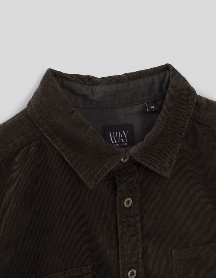Boys’ khaki needlecord shirt-2