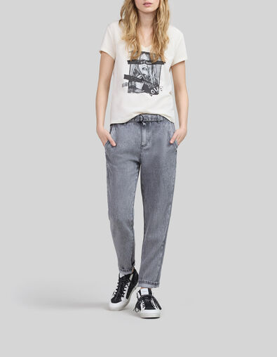 Gebroken wit T-shirt Arty vrouwenfoto Dames - IKKS