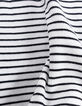Weißes Mädchen-T-Shirt aus Biobaumwolle, Marinestreifen-8