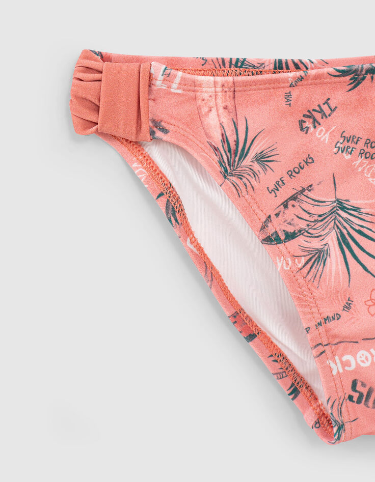 Maillot de bain 2 pièces corail foncé Surf recyclé fille-4