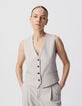 Women's grey lurex striped sleeveless suit vest-4