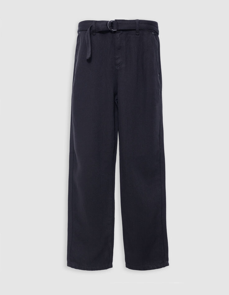 Belted black baggy jeans in Lyocell® Women-6