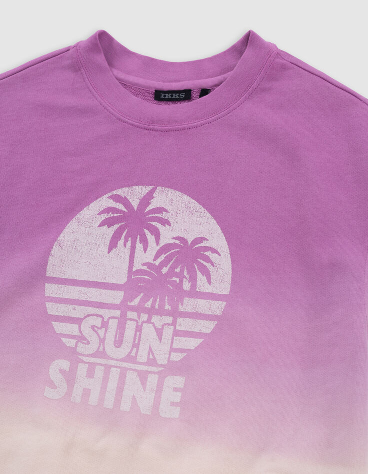 Girl's purple sleeveless deep dye sweatshirt with message-4