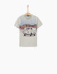 Tee-shirt gris chiné visuel van hippie garçon -1