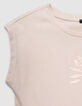 T-shirt beige coton bio palmier-tigre copper fille-6