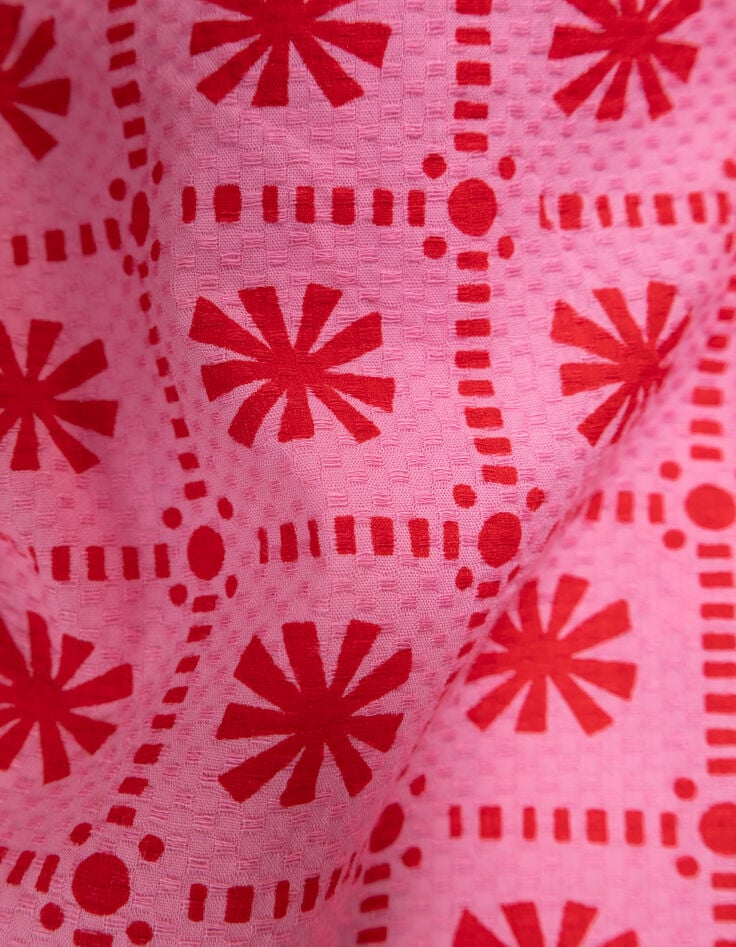 Top sans manches rose imprimé graphique rouge fille-9 Top sans manches rose imprimé graphique rouge fille-9