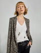 Wit T-shirt katoen-modal bliksems parelborduursels dames-1