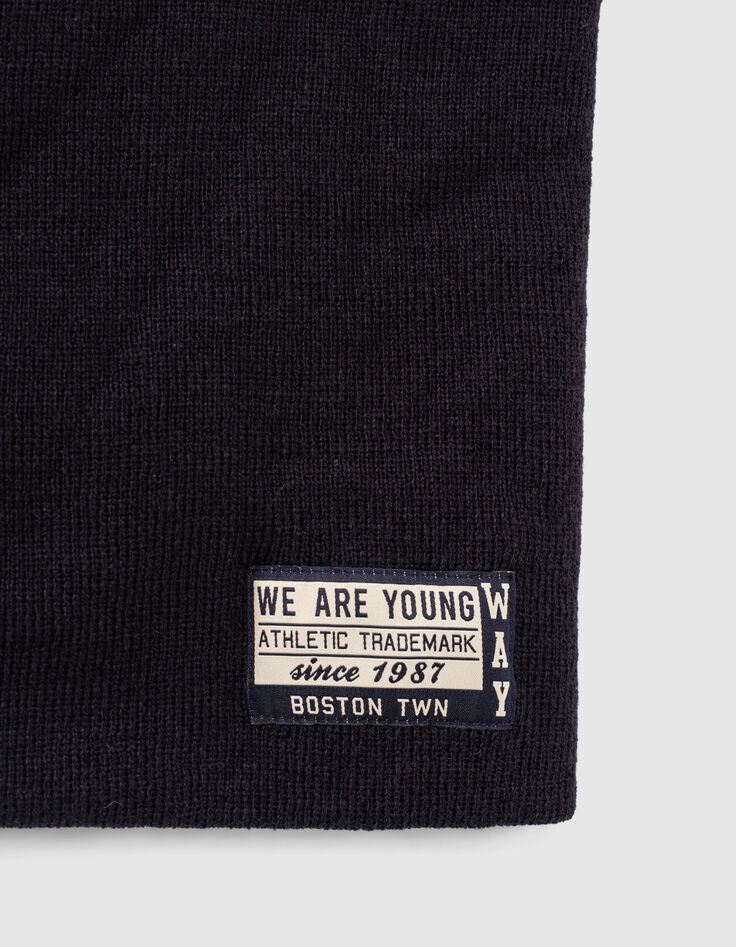 Navy gebreide snood jongens -2