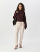 Pantalón de traje rosa cintura asimétrica mujer-1